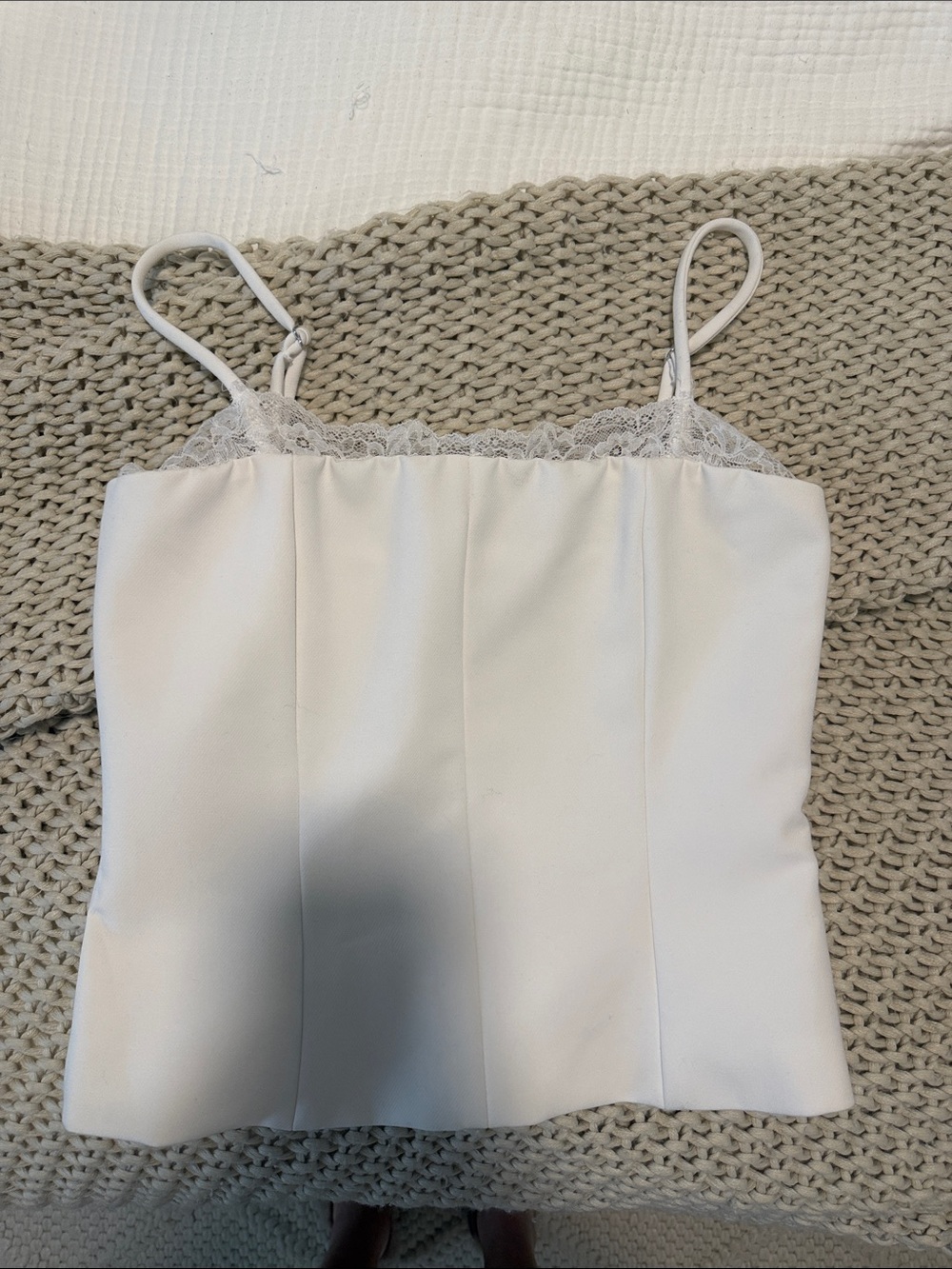 Zara Lace Trim Spaghetti Strap Tank Top
